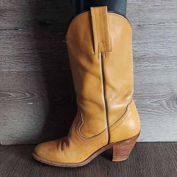 Vintage Frye Heeled Pull On Western Cowboy Boots Size 5.5B - Picture 14 of 14